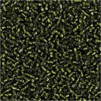 Creativ Company Rocailles, d 1,7 mm, afm 15/0, gatgrootte 0,5-0,8 mm, gras groen, 25 gr/ 1 doos - thumbnail