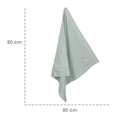 ROBA Biologische Babydeken Lil Planet 80x80 cm GOTS-gecertificeerd - Polka Dot-patroon - Groen