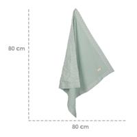 ROBA Biologische Babydeken Lil Planet 80x80 cm GOTS-gecertificeerd - Polka Dot-patroon - Groen - thumbnail