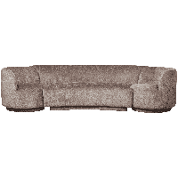 WOOOD Bank 'Combi-Popular' Bank+2 fauteuils, Chenille, kleur Taupe - thumbnail