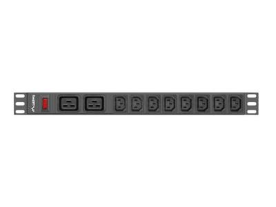 Lanberg PDU-02I1908I-0200-C20-BK energiedistributie 10 AC-uitgang(en) 1U Zwart