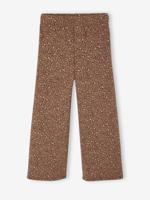 Wijde fleece legging voor meisjes bruin, bedrukt - thumbnail