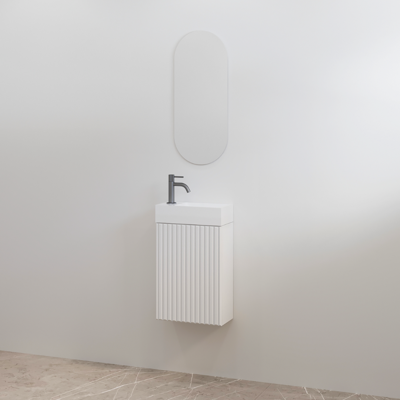 Toiletmeubelset Geribbeld Best-Design Mali Wit Onderkast + Wit Fontein Toiletmeubelset Geribbeld Best-Design Mali Wit Onderkast + Wit Fontein