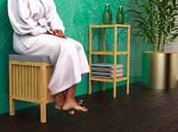 EISL 2-in-1 wasmand met zitkussen 39x39x52,5 cm bamboe - thumbnail