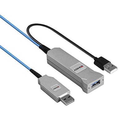 Lindy 43345 USB-kabel 30 m USB 3.2 Gen 1 (3.1 Gen 1) USB A 2 x USB A Blauw, Zilver