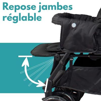 BAMBISOL Dubbele Kinderwagen - Volledig uitgerust - Inclusief regenhoes - Eenvoudig opvouwbaar BAMBISOL Dubbele Kinderwagen - Volledig uitgerust - Inclusief regenhoes - Eenvoudig opvouwbaar