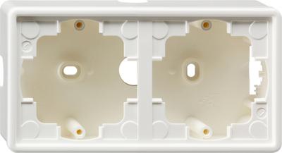 Gira S-Color opbouwbak 2-voudig met afdekraam zuiverwit