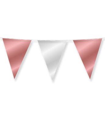 Folie Vlaggenlijn Roségoud/Zilver (10m)