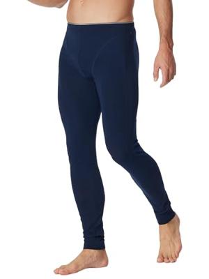 Heren Onderbroek lang 95/5 - Biologisch katoenen lange heren pantalon met sluiting - Zwart en Blauw