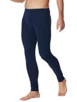 Heren Onderbroek lang 95/5 - Biologisch katoenen lange heren pantalon met sluiting - Zwart en Blauw - thumbnail