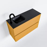 MONDIAZ ADA 80cm toiletmeubel ocher. LEX wastafel urban links 1 kraangat - thumbnail