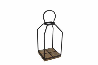 Etagere "Mike" S naturel/zwart hout/metaal 13x13x33cm