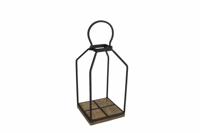 Etagere "Mike" S naturel/zwart hout/metaal 13x13x33cm - thumbnail