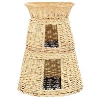 VidaXL 3-delige kattenmandset met kussens 47x34x60cm natuurlijk wilgen - thumbnail