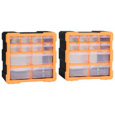 VidaXL Organisers met 12 lades 2 st 26,5x16x26 cm