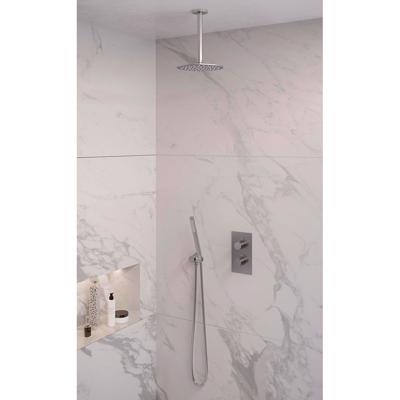 Inbouw Regendouche Set Brauer Brushed Edition Plafond Uitloop Ronde Hoofddouche 20 cm RVS Look Brauer