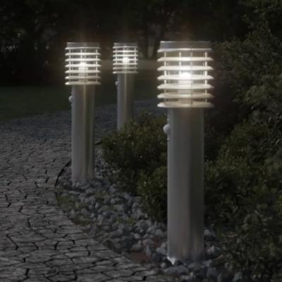 VidaXL Vloerlamp voor buiten met sensor 60 cm roestvrijstaal zilver VidaXL Vloerlamp voor buiten met sensor 60 cm roestvrijstaal zilver