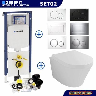 Geberit Sigma 8 (UP720) Toiletset set12 Wiesbaden Vesta 52cm Met Sigma Drukplaat
