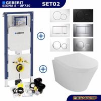 Geberit Sigma 8 (UP720) Toiletset set12 Wiesbaden Vesta 52cm Met Sigma Drukplaat - thumbnail