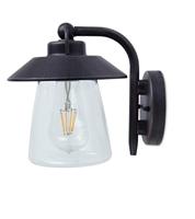Buitenlamp voordeur zwart glas roest &apos;Cate&apos; E27 - thumbnail