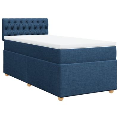 Boxspring met matras stof blauw 120x200 cm