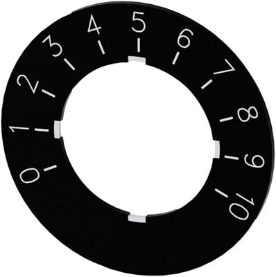 Siemens 3SU1900-0BG16-0SA0 3SU19000BG160SA0 Opschriftbord Rond (Ø) 40 mm 0-10 Zwart, Wit 10 stuk(s)