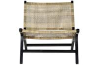 Leunstoel DKD Home Decor Zwart Natuurlijk Hout Teakboom 65 x 78 x 68 cm - thumbnail