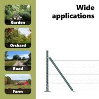 VidaXL Afrasteringspaal groen 25 x 0,4 m (50 mm gaas) staal en pvc - thumbnail