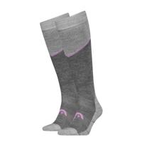 HEAD Skisokken Kneehigh 2-pack Light Grey Melange / Lilac-35/38 - thumbnail