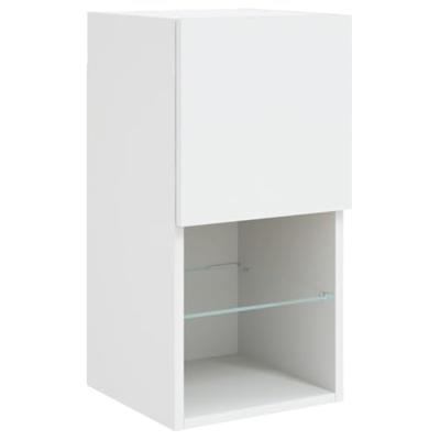 4-delige tv-wandmeubelset met LED-verlichting wit