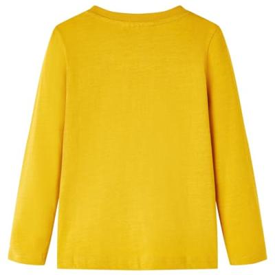 Kindershirt met lange mouwen 104 okerkleurig