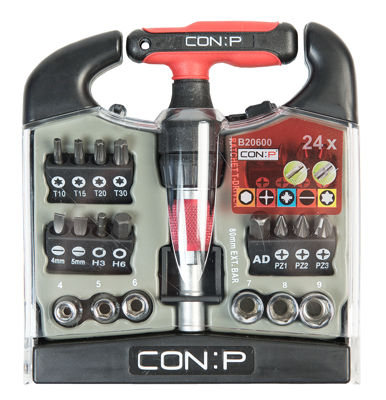 CON:P Mini T-Dopsleutelset 24Delig - B20600