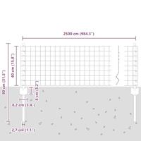 VidaXL Hek met paal zilver 0,4 x 25 m staal - thumbnail