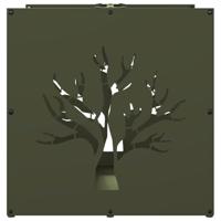 Brandhoutrek 40x40x40 cm koudgewalst staal olijfgroen - thumbnail