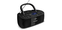 MEDION E65010 Stereo radio (CD-speler, cassette, USB-aansluiting, AUX audio-ingang, MP3-weergave. FM PLL-radio, 40-zenders geheugen, batterijvoeding, afstandsbediening) zwart - thumbnail