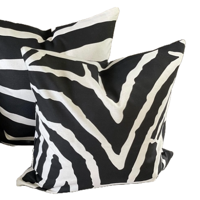 Sierkussen katoen - sierkussen Cape Town - sierkussen zwart & wit 50x50 - thumbnail