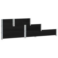Verhoogde plantenbak 3-laags 120x80 cm massief grenenhout zwart - thumbnail