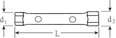 Stahlwille 10750 32 X 36 ROHRSTECKSCHLUESSEL 43333236 Dubbele pijpsleutel 32 mm, 36 mm