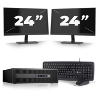 HP ProDesk 600 G2 SFF - Intel Core i5-6e Generatie - 8GB RAM - 256GB SSD - Windows 11 + 2x 24 inch Monitor - thumbnail