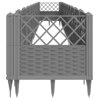 Plantenbak met pinnen 363,5x43,5x43,5 cm polypropeen lichtgrijs