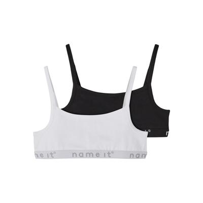 Name it meisjes Spaghetti Topje 2-pak - Black / White