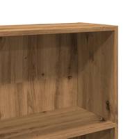 Boekenkast 80x24x176 cm bewerkt hout artisanaal eikenkleurig - thumbnail