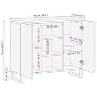 Dressoir Bruin 90 x 33 x 75 cm massief mangohout - thumbnail