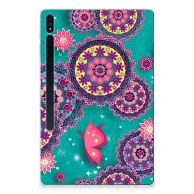 Samsung Galaxy Tab S7 Plus | S8 Plus Tablethoes Cirkels en Vlinders Samsung Galaxy Tab S7 Plus | S8 Plus Tablethoes Cirkels en Vlinders