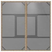 Tuintafel met glazen blad 80x80x75 cm poly rattan beige - thumbnail