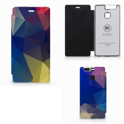 Huawei P9 Flip Case Polygon Dark Huawei P9 Flip Case Polygon Dark