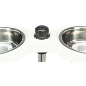 Trixie voerstandaard hondenbar melamine/rvs wit 2X25 CM 2,4 LTR