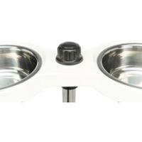 Trixie voerstandaard hondenbar melamine/rvs wit 2X25 CM 2,4 LTR - thumbnail