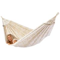 Familie hangmat - 400x180cm - Ecru - 200kg draagkracht- 100% katoen - binnen & buiten - thumbnail