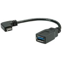 ROLINE USB 3.2 Gen 1 kabel Type C - Type A, Male/Female, OTG , zwart, 0,15 m - thumbnail